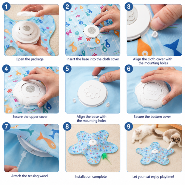 Interactive Hide & Seek Cat Toy with Motion Sensor Keep Indoor Cats Active, Curious & Entertained