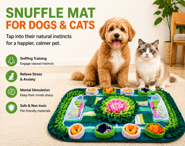 Large Snuffle Mat for Dogs & Cats – Interactive Slow Feeder & Foraging Puzzle Toy