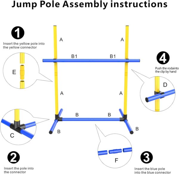 Dog Agility Hurdle Training Set – 2 Jump Bar Sets for Fun, Fitness & Skill Building