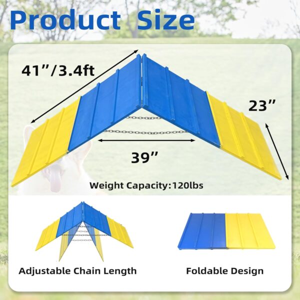 Dog Agility A Frame for Large Dogs, 82” x 23” Dog Agility Course Backyard Set, Dog Agility Equipment Outdoor for Jumping Climbing