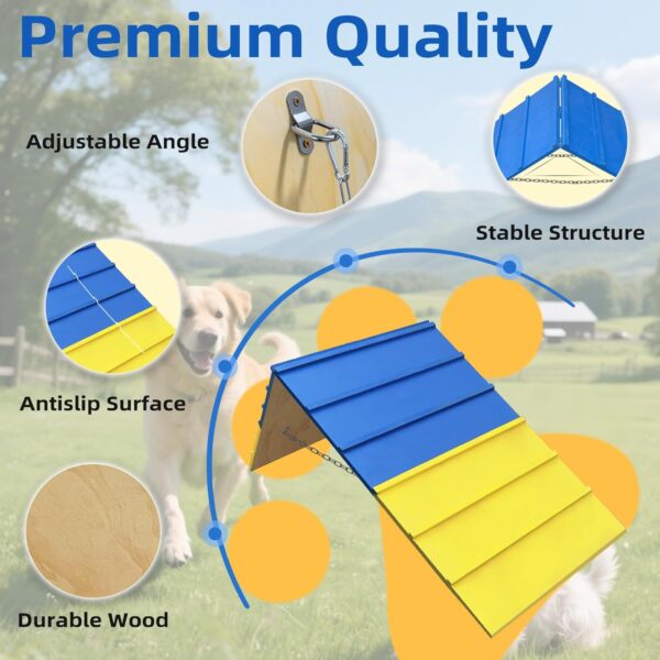 Dog Agility A Frame for Large Dogs, 82” x 23” Dog Agility Course Backyard Set, Dog Agility Equipment Outdoor for Jumping Climbing