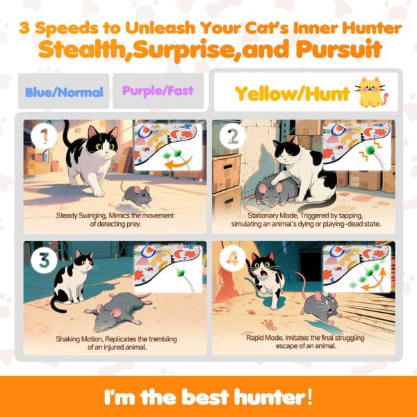 Interactive Automatic Cat Toy with Butterfly & Feather Wands Smart Hunting Fun for Curious Indoor Cats
