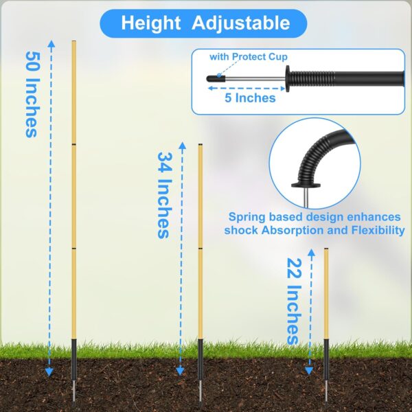 Dog Agility Training Hurdle Cone Set, Adjustable Dog Agility Equipment Obstacle Course Backyard Equipment for Pet Exercise
