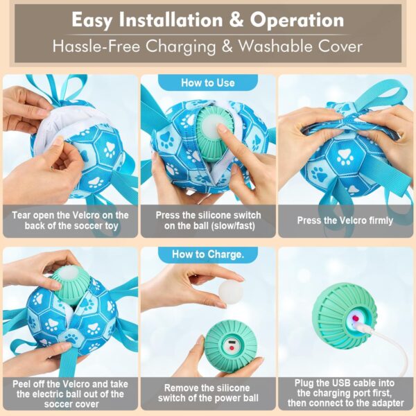 Interactive Dog Toy Interactive Moving Dog Soccer Ball Toy Keep Dogs Active, Engaged & Entertained