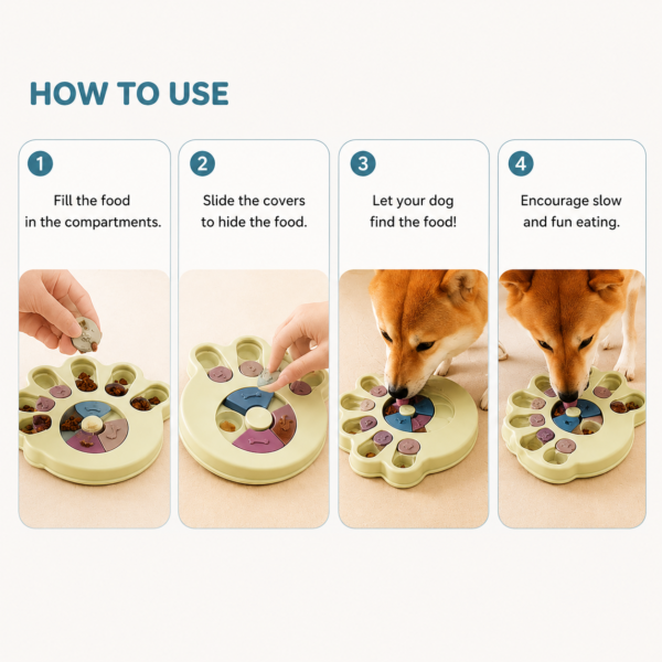 Interactive Slow Feeder Dog Bowl Interactive Slow Feeder Dog Bowl Fun Puzzle Feeding Toy for Dogs & Cats