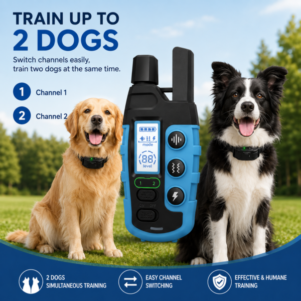 Remote Dog Training Collar with Beep Vibration Shock Modes Waterproof Anti Bark Collar