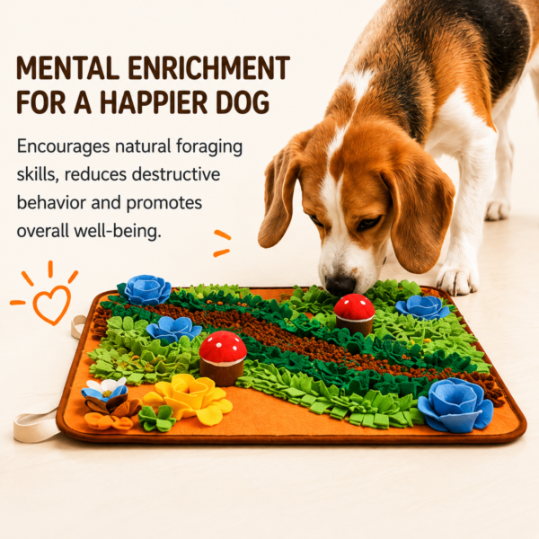 Dog Snuffle Mat with Squeaky Mushrooms Extra-Large Dog Snuffle Mat with Squeaky Mushrooms Turn Mealtime into an Enriching Adventure